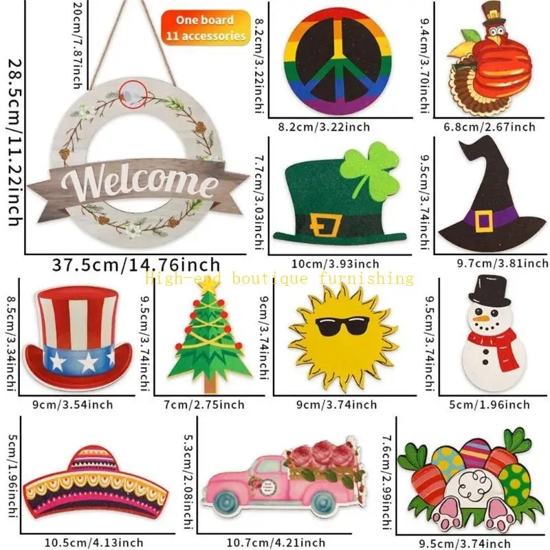 L9NB Intercambieable Welcome Sign com ícones mudados para a grinalda