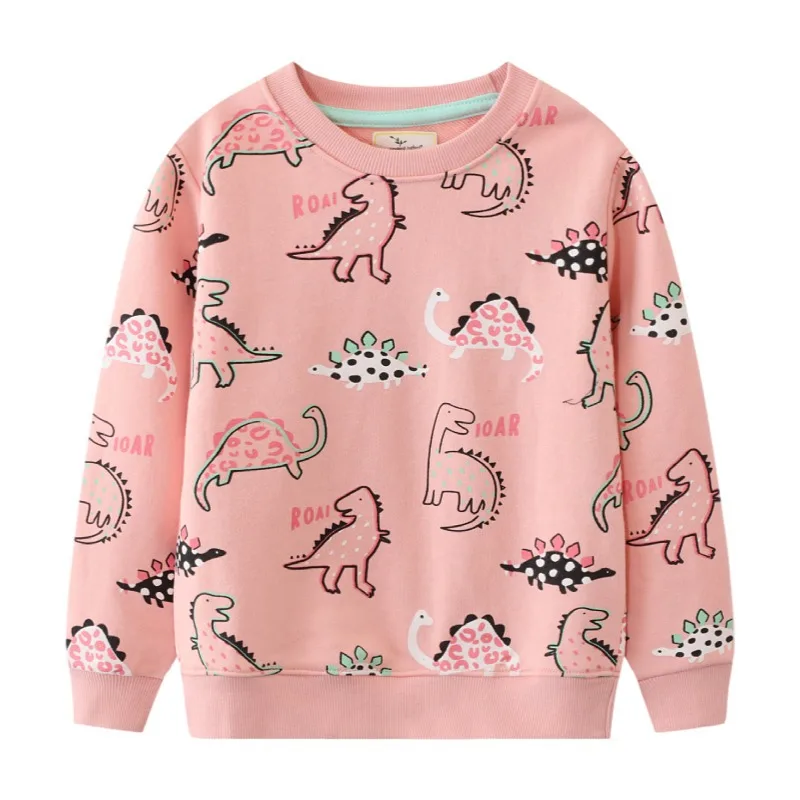 Little maven 2PCS Kids Clothes Baby Girls 2026 Autumn Spring New Cartoon Dinosaurs Tops Hoodies SweaterShirts Children 2-7 Years