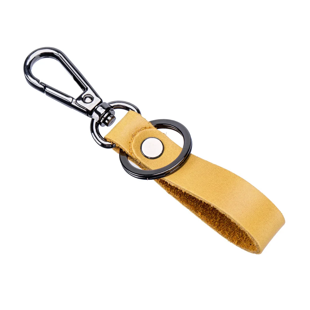 Car Key Chain Men's Simple High-end Pendant Leather Car Manual Key Chain