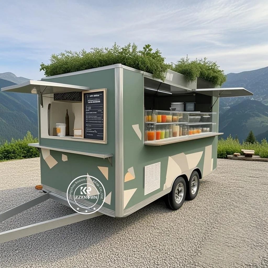 

Концессионный грузовик для еды Уличная тележка для закусок для пиццы с кухонным оборудованием Мобильный прицеп для еды Уличный ресторан Кофейный киоск