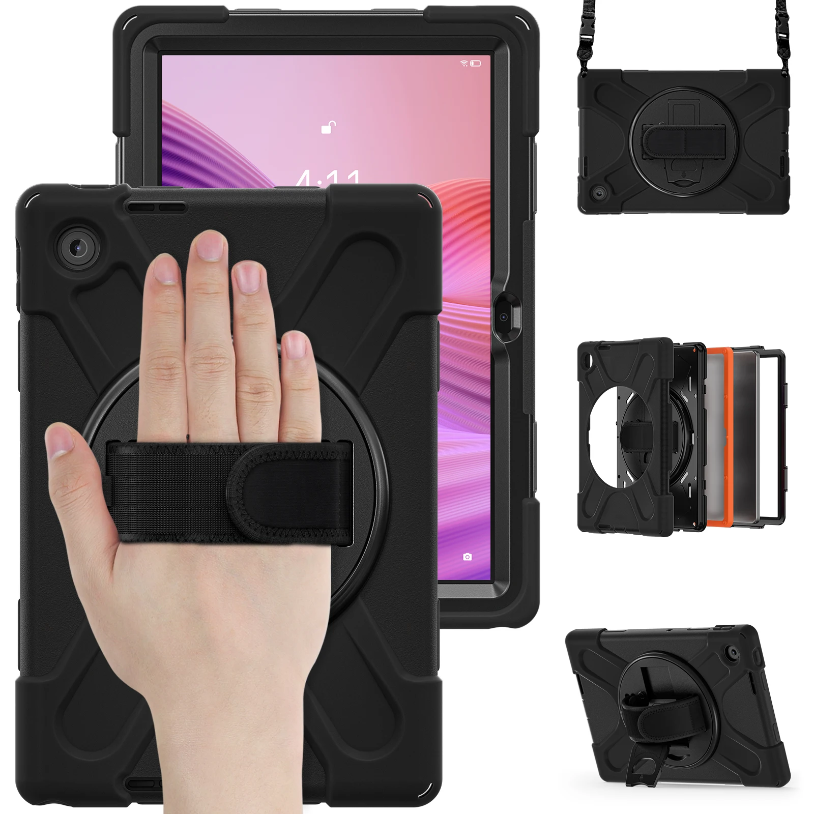 LFOIQN Heavy Duty Rugged Case For Lenovo Tab 10.1 (2025) TB311FU / TB311XU K10 2nd Gen 10.1 inch Tablet Shockproof Stand Cover