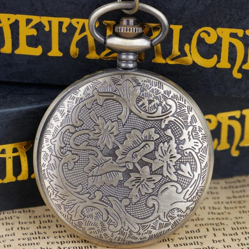 Vintage bloeiende bloem holle ontwerp quartz zakhorloge hanger ketting ketting prachtige cadeaus voor vrouwen mannen