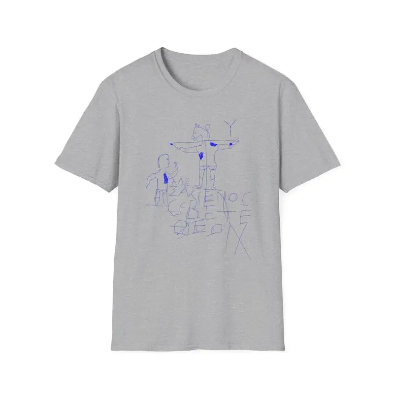 Alexamenos Graffito Blasphemous Early Graffiti 200 Bc In Blue T Shirt-image