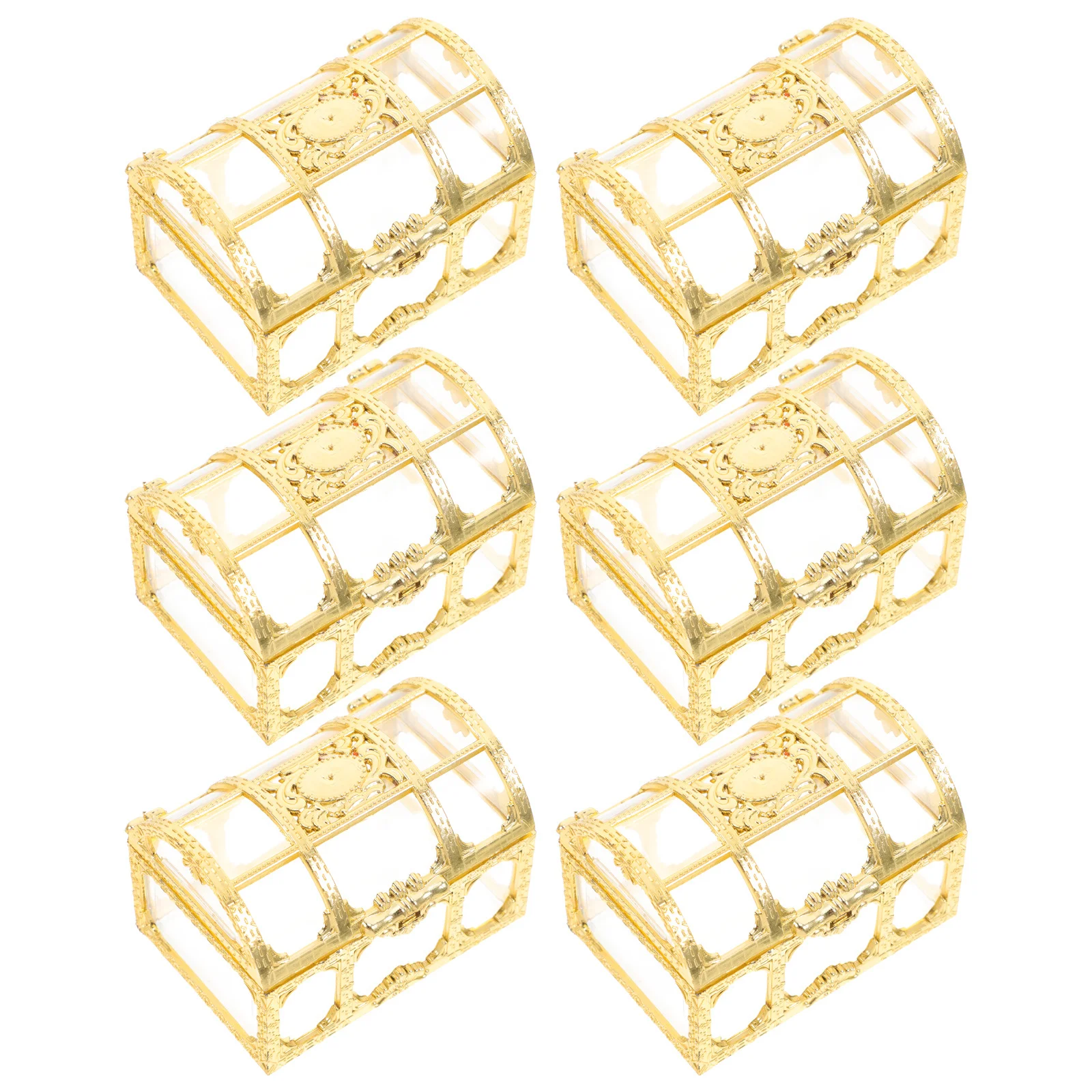 

6Pcs Candy Boxes Small Treasure Chest Candy Packaging Box Party Wedding Favor Box Wedding Supplies Small Treasure Chest