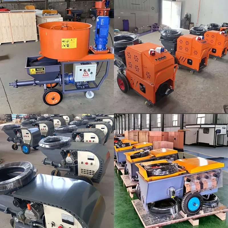 Automatic Mortar Spraying Machine for Wall Plastering Concrete Pouring High Efficiency 4-9KW Motor 100L Hopper 50m