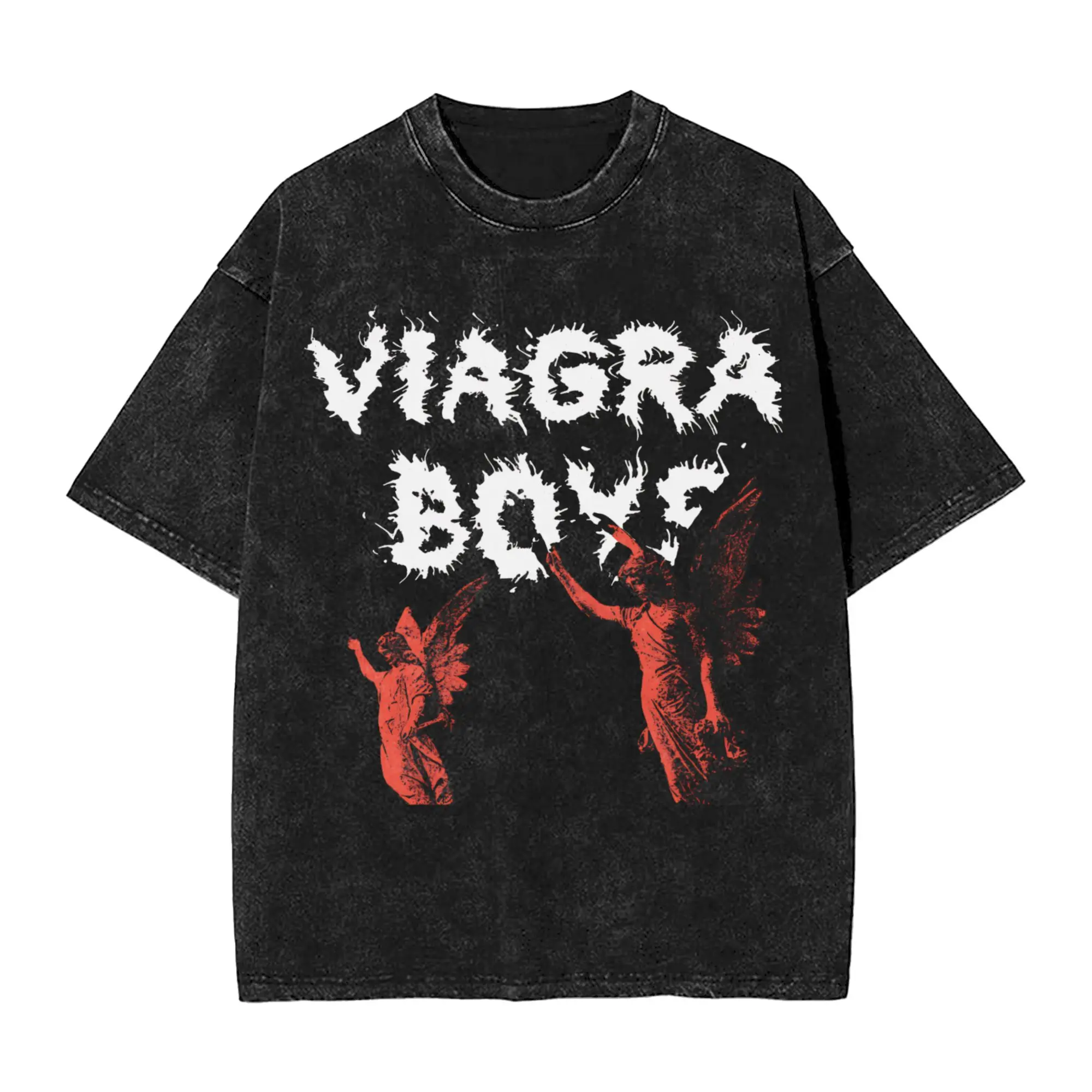 Camisetas Lavadas de la Banda de Punk Rock Viagra Boys para Hombre y Mujer, Ropa Urbana Hip Hop, Camisetas de Verano 100% Algodón