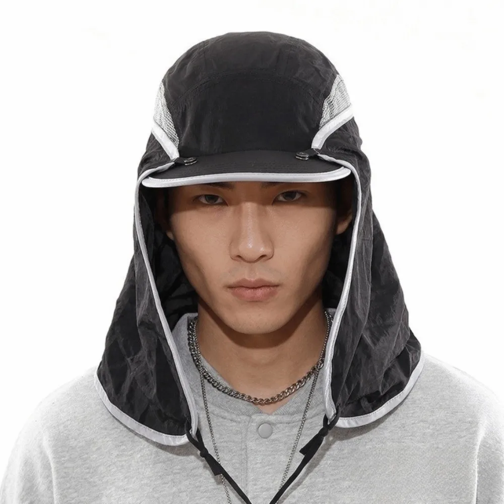 New 5 Panel Sun Visor Flap Hat Quick Dry Mesh Breathable Baseball Caps Short Brimmed UV Protection Fishing Cap Women
