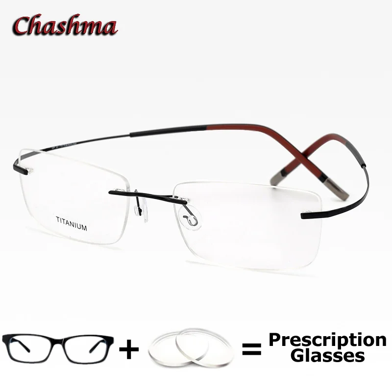 Men Optical Prescription Glasses Pure Titanium Myopia Lenses Rimless Flexible Multifocal Progressive Glass Round Spectacle Women