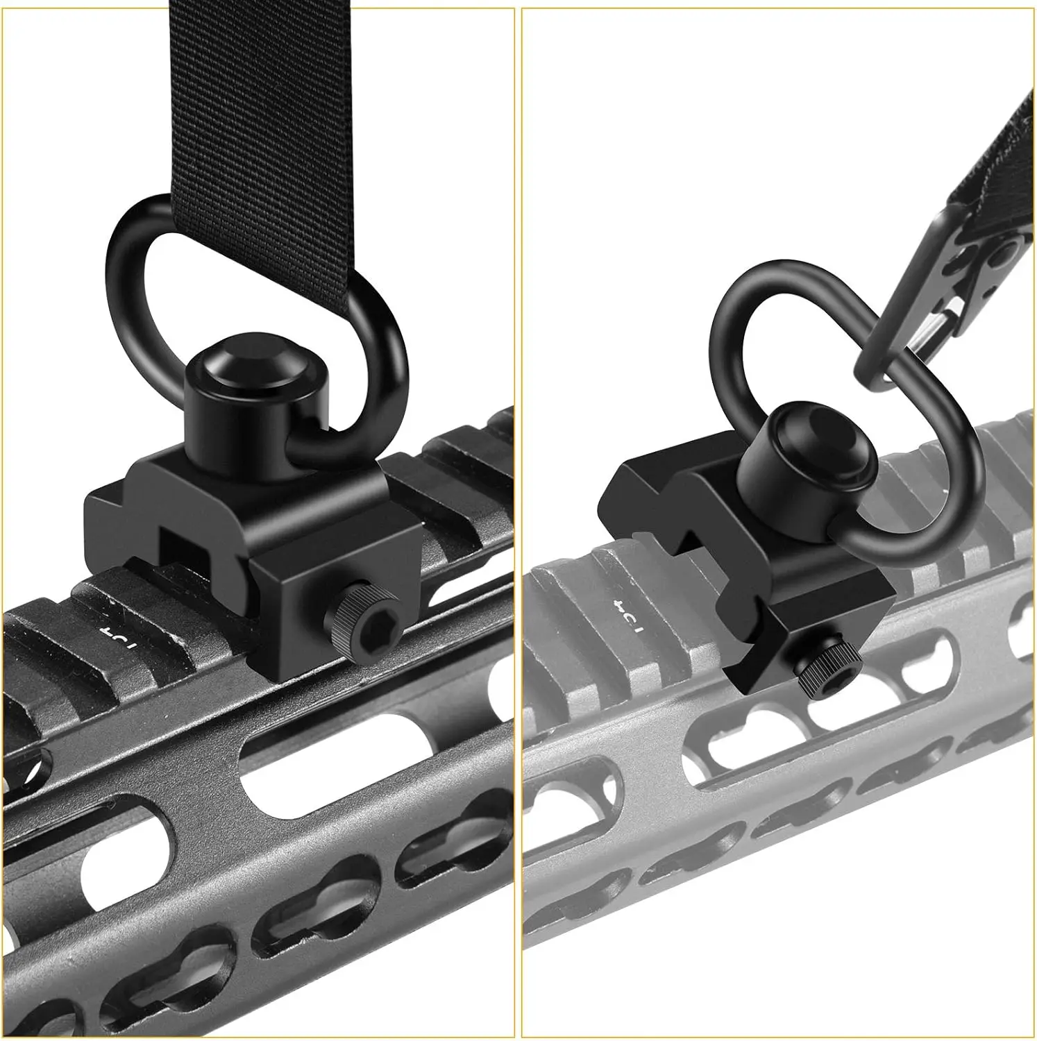 Quick Detach Sling Swivel Mount Adapter 1.25” QD Rifle Strap Sling Ring Attachment 20mm Picatinny Rail Hunting Gun Accessories