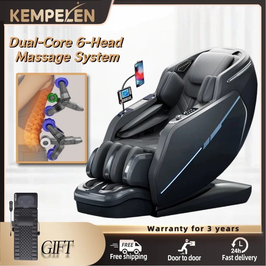 KEMPELEN Dual-Core Massage Chair with Dual SL Track, AI Body Scan, Thai Stretch & Full Body Air Compression