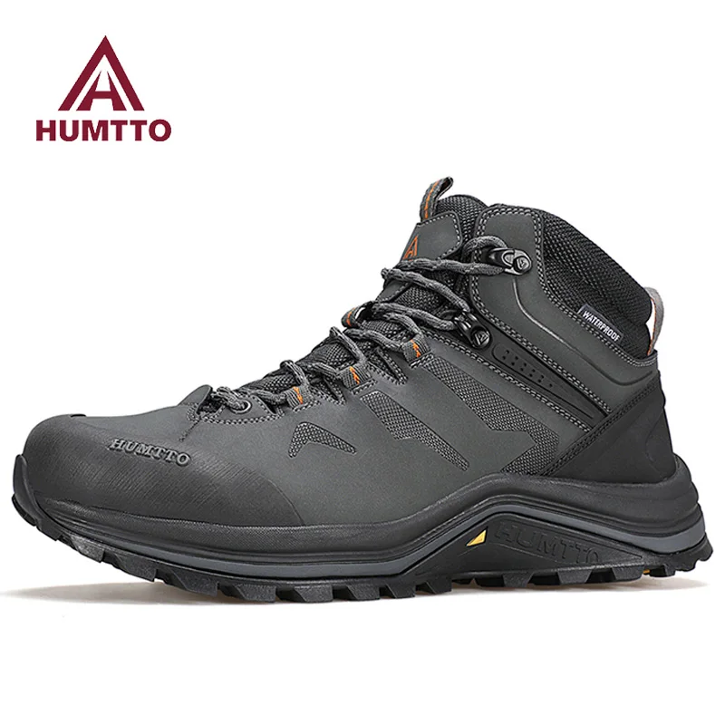 HUMTTO Hiking shoes Men's waterproof hunting Boots Tactical Desert Combat Ankle trekking Boots Male  warm cow Leather Sneakers