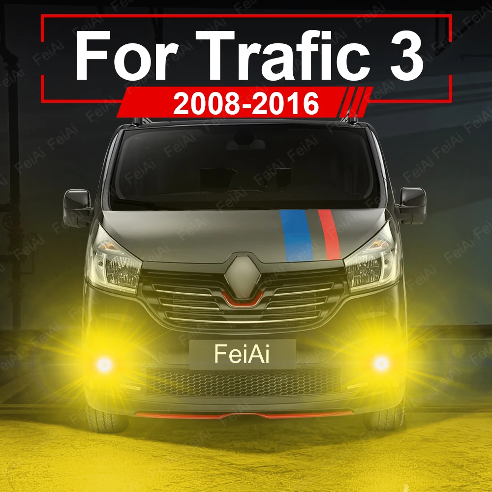 

Car Fog Lights LED For Renault Trafic 3 Accessories Dual Color LED Front Fog Light Bulbs Trafic 2014 2015 2016 2017 2018 2019