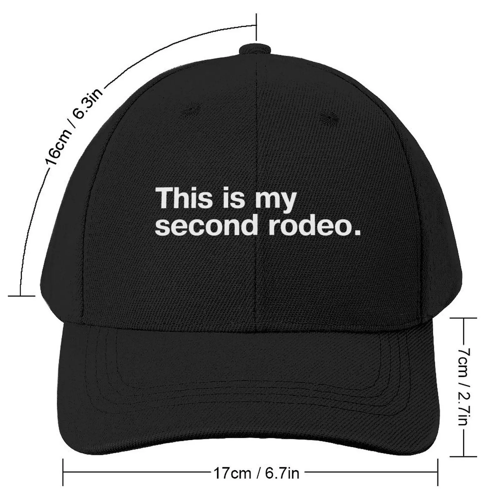 This is my second rodeo. in plain white letters - cos you're not the noob, but barely Baseball Cap sun hat Boy Women's