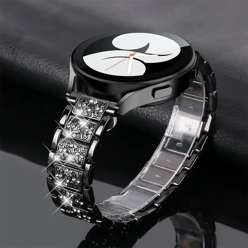

Ремешок с бриллиантами для Samsung Galaxy Watch 7/FE/6/4/Classic/5/pro/Active 40 мм 44 мм Металл 20 мм 22 мм браслет-звено huawei gt 4-3 Band