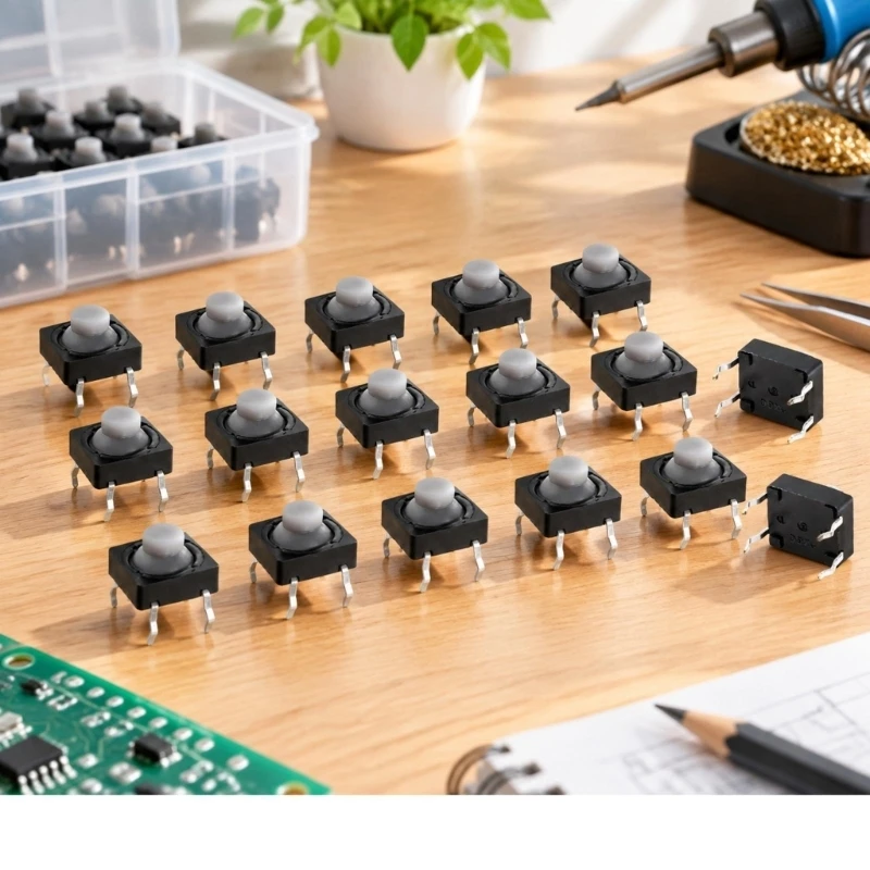 Circuit Board Push Button Set for Quiet Press and Release Input, 20 Pack best sale
