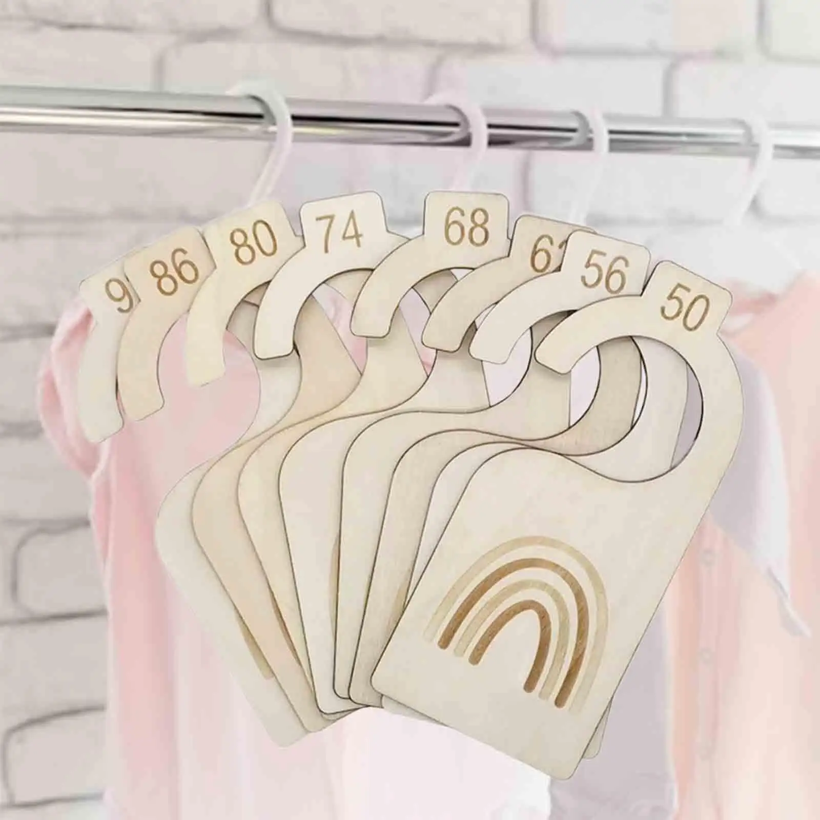 8x Baby Closet Dividers Hanging Baby Clothes Size Hanger Organizer for Daily Use Nursery Closet Baby Party Gift Nursery Decor