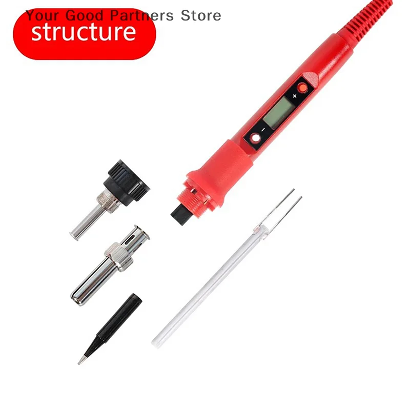 Kit set saldatore digitale 80W con interruttore ON/OFF Temperatura regolabile Strumenti di saldatura LCD Punte di saldatura per riscaldatore ceramico