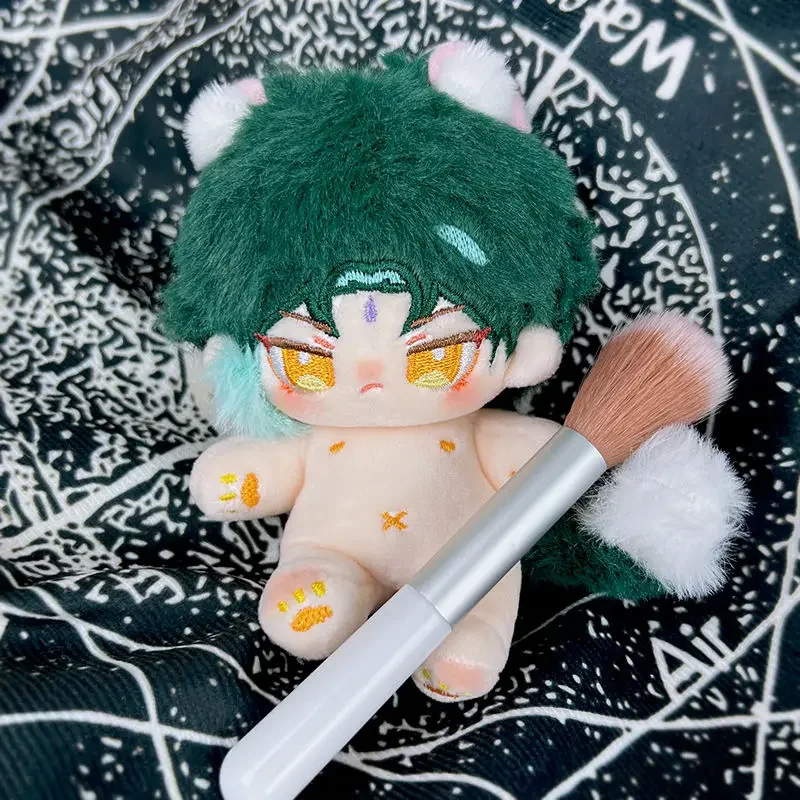 10cm Anime Genshin Impact Xiao Beast Ears Tail  Plush Doll Cosplay Cotton Stuffed Body Dress Up Clothes Plushies Toys Figures