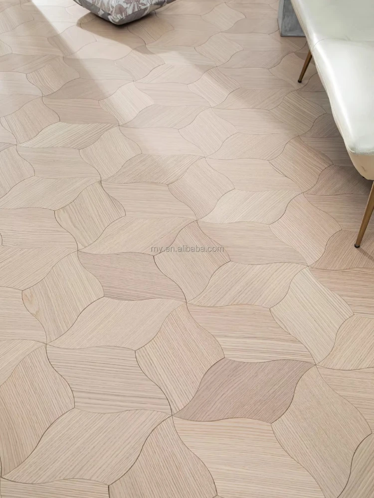 نسخة مخصصة هندسة أوراق الشجر البلوط الباركيه الأبيض البلوط الجوز العائمة جبل