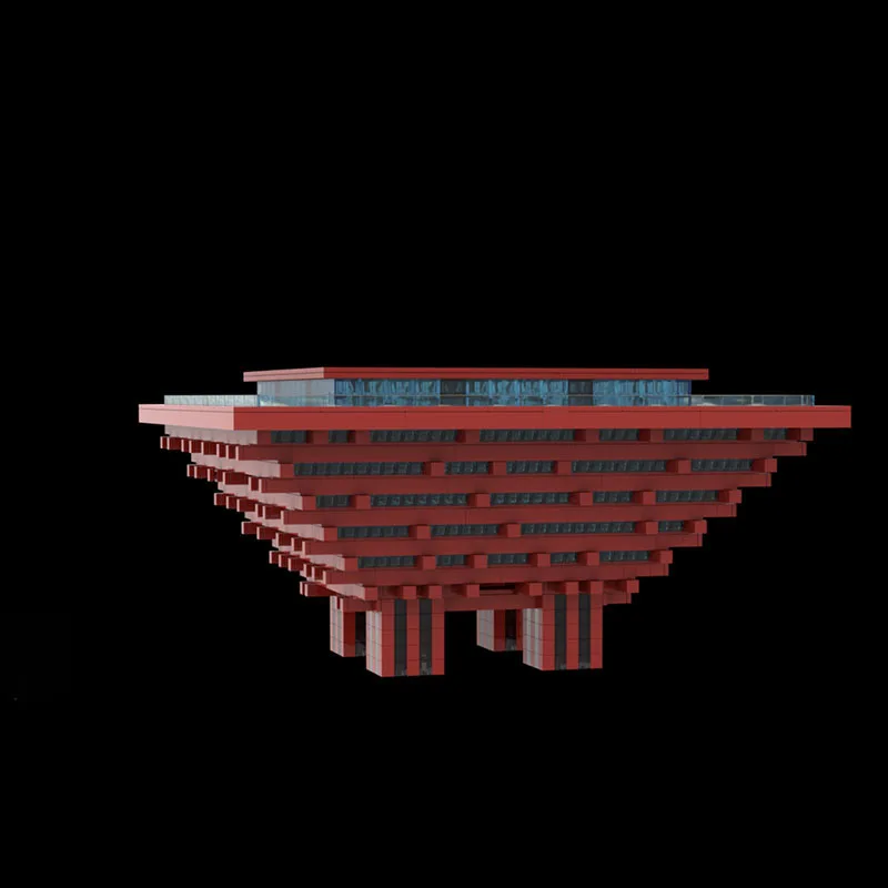 Moc 빌딩 블록 세계 건축 모델 엑스포 홀 기술 모듈 형 빌딩 블록 축제 선물 장난감 DIY 세트 조립