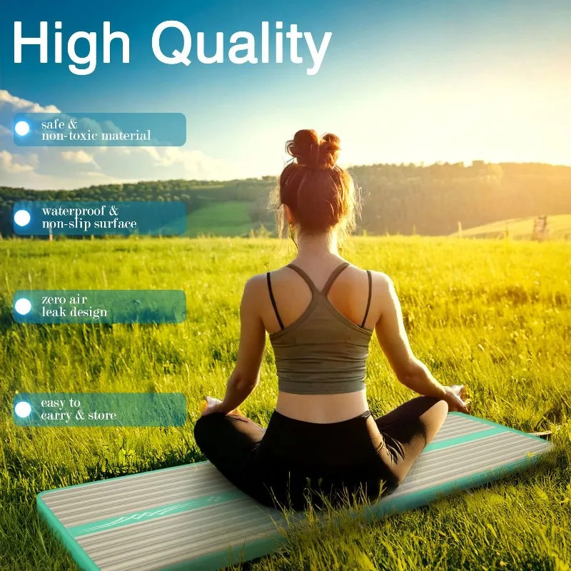 Extra Thick Inflatable Gymnastics Mat Anti-Slip Foldable Portable Training Pad for Yoga Dance Taekwondo Backflip