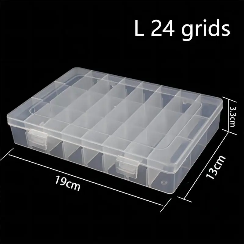 Mini caja de almacenamiento Rectangular de plástico, caja de embalaje translúcida a prueba de polvo, estuche de joyería fuerte duradero, contenedor