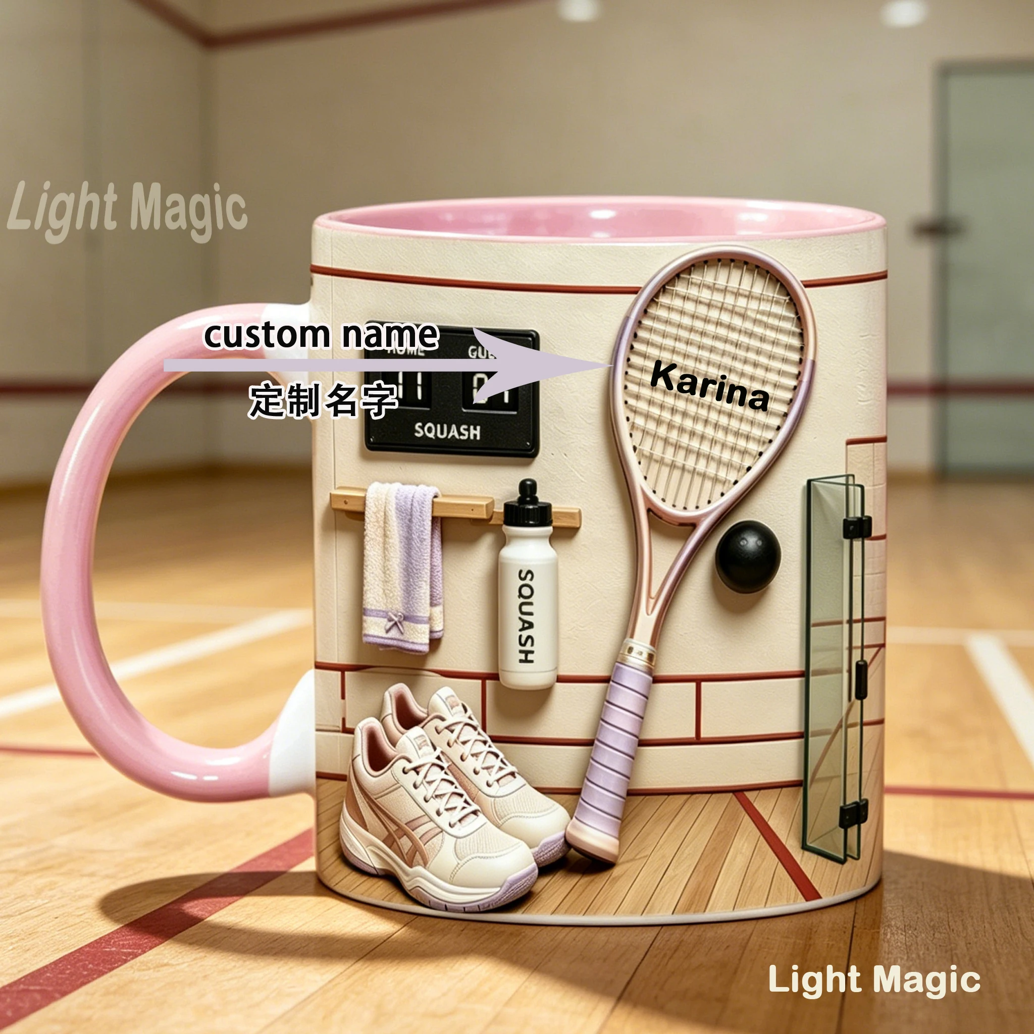 Mug Kopi Keramik Bertema Squas - Badminton Cup ulasan dan harga