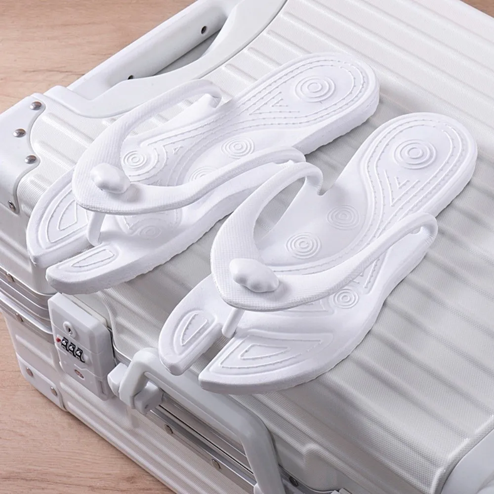 

New Lightweight Flip-Flops Comfortable Solid Color Travel Sandals Quick-Dry Non-Slip Folding Slippers for Travel Use
