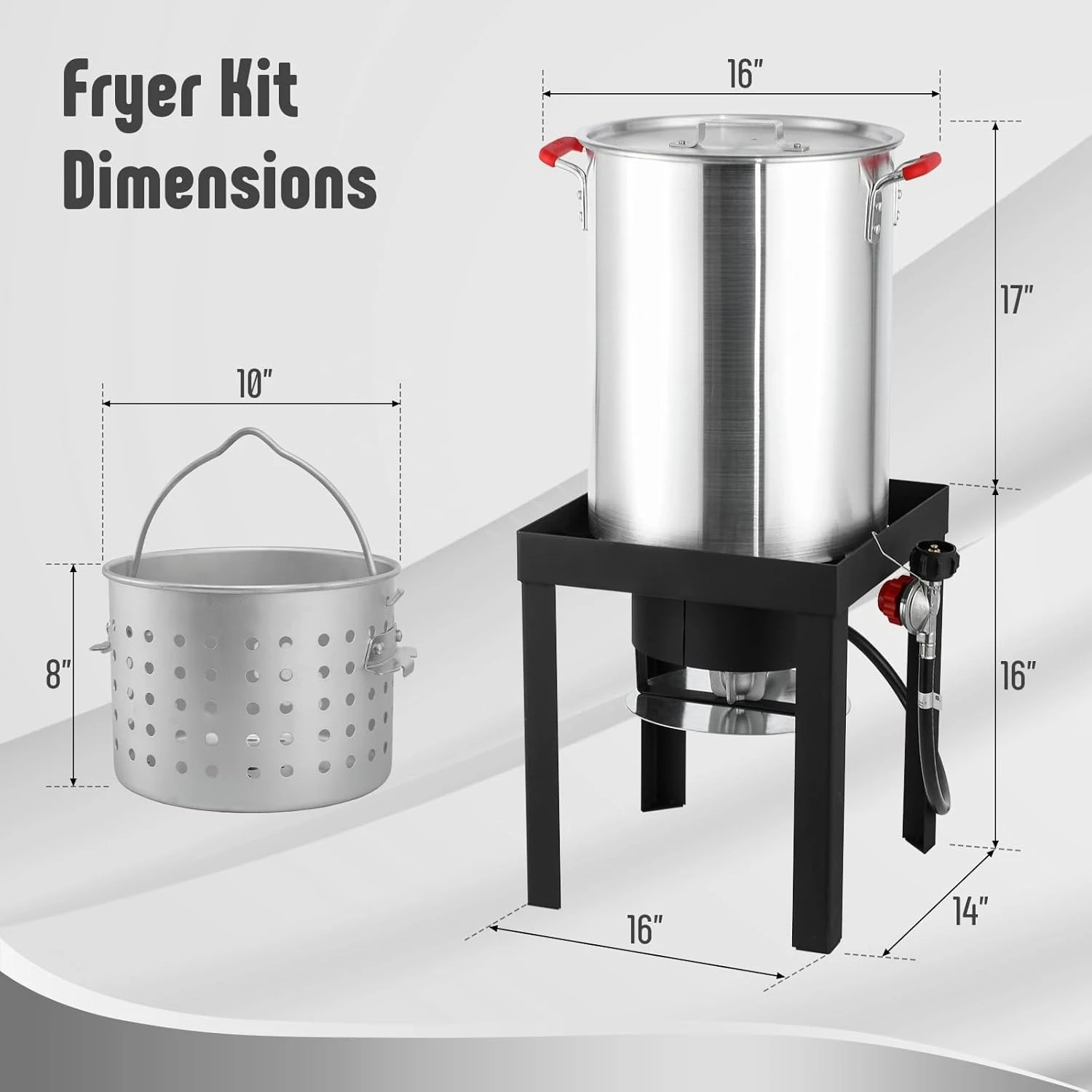 

30QT Turkey Fryer, Aluminum Deep Fryer & Seafood Crawfish Boiler Steamer with Basket, CSA Certified 50,000BTU