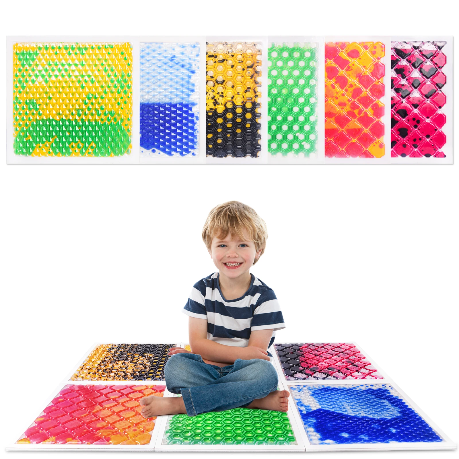 

Joyful Tactility Child-Safe Sensory Tiles Kids Activity Room Liquid Sensory Floor for Children Texture Tiles Sensory Walking