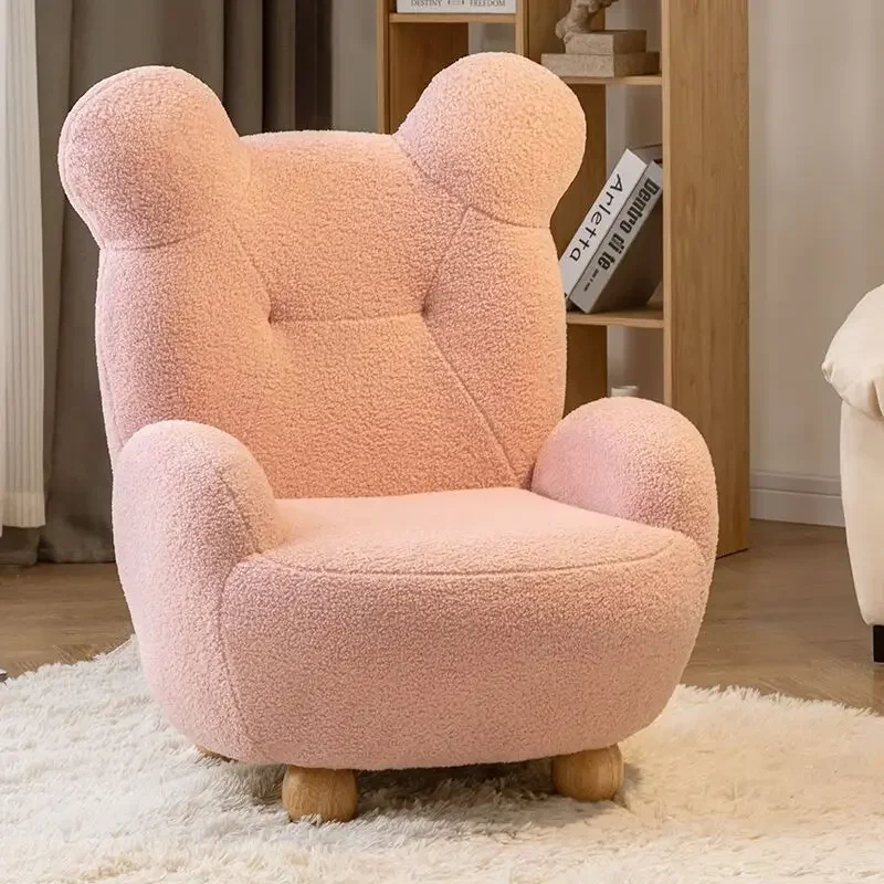 Bear sofa chair cute baby single cartoon seat mini lazy children small sofa lamb wool simple