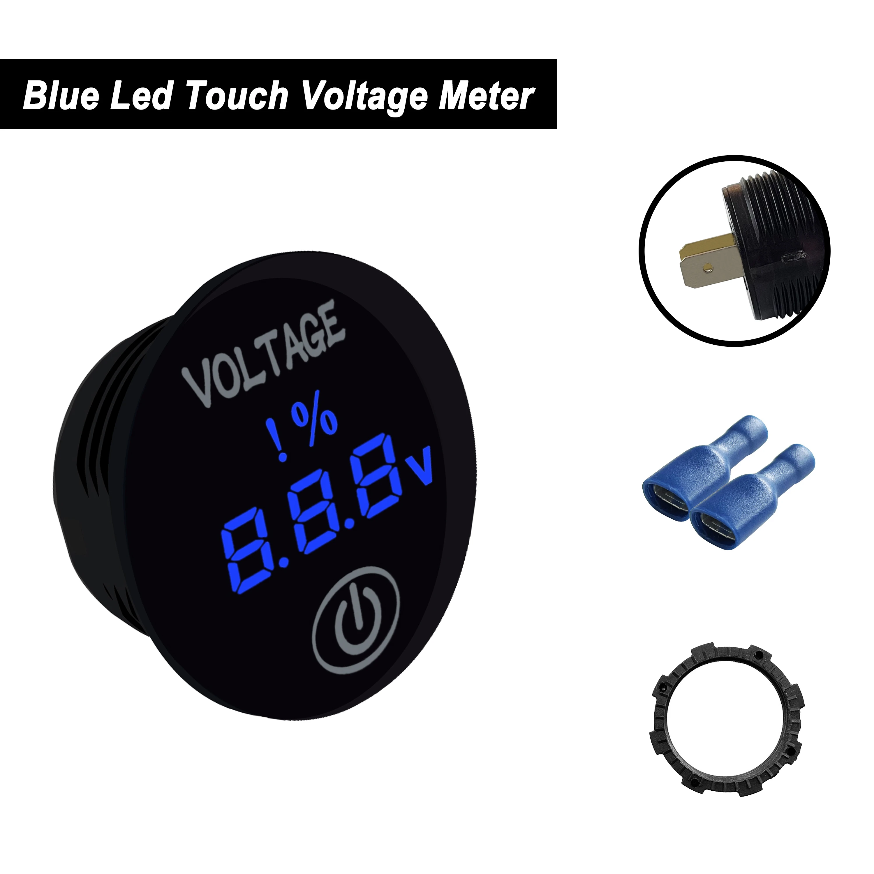 Blue Led Digital Voltmeter Socket Battery Capacity Display ON OFF Touch Switch Panel Voltage Gauge Meter for Car Motorcycle ATV