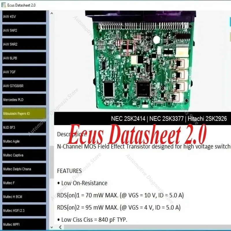 ECU Repair Software Ecus Datasheet 2.0 PCB Schematic with Electronic Components of ECU and Additional Information For IAW Bosch