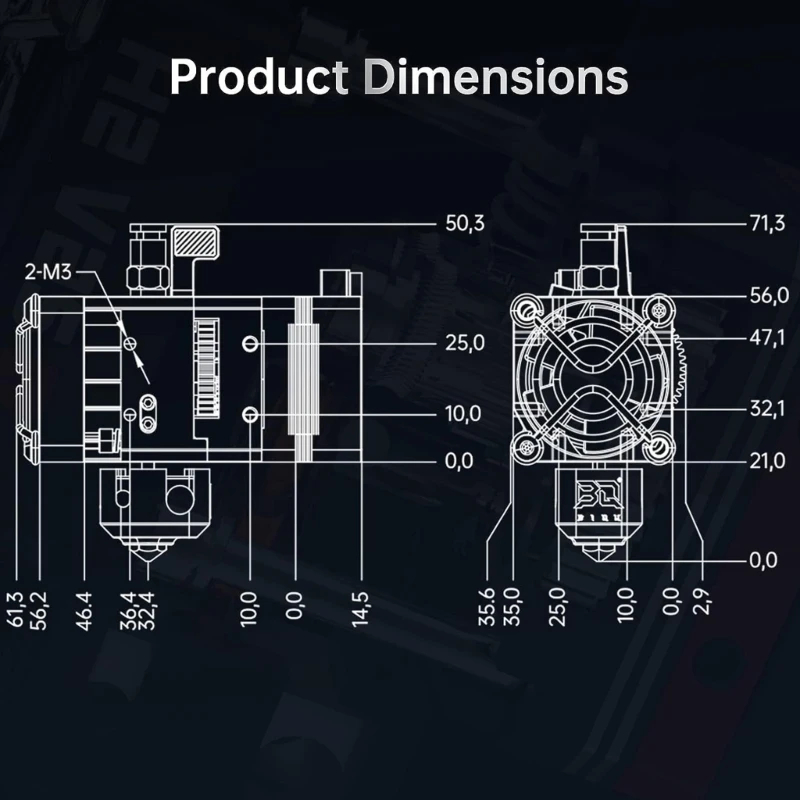 Hotend Direct Drive Extruder H2V2.0+ SFS V2.0 Filament Sensor For 500℃ High Temperature Bidirectional feeding