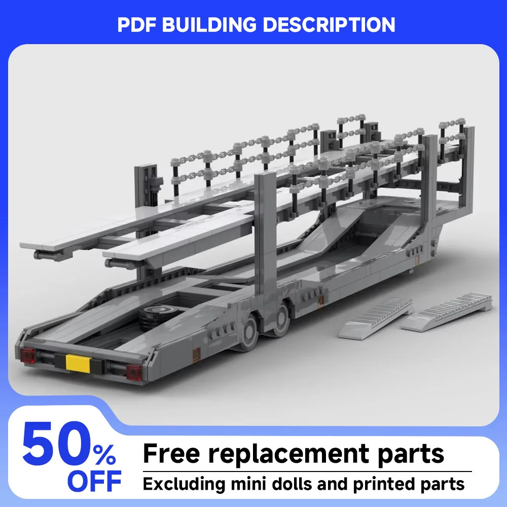 

MOC Скорость ​ ​ Серия автомобильного транспортного прицепа, модель шириной 11,6 болтов, строительные блоки, сделай сам, сборка, игрушка в подарок, коллекция для взрослых, 932 шт.