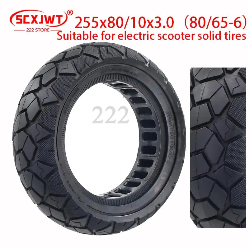 

10x3.00 Solid Tire 10 Inch Tyre Thickened Explosion Proof Outer Tube for KuGoo M4 Pro Electric Scooter Compatible 255X80 80/65-6
