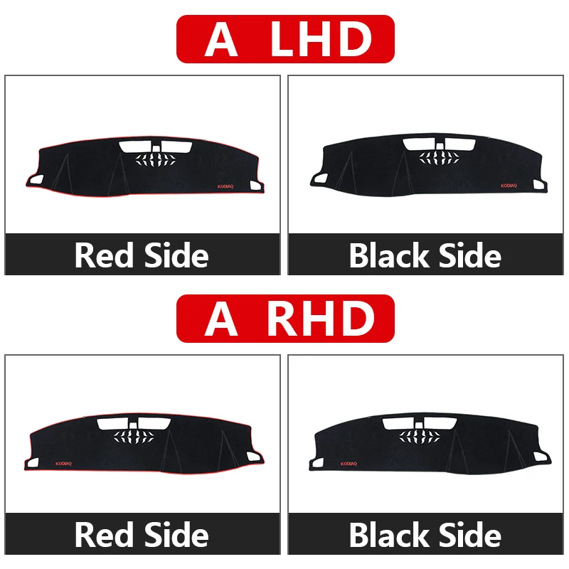 For Skoda Kodiaq 2016 2017 2018 2019 2020 2021 2022 Car Dashboard Cover Avoid Light Pad Sun Shade Anti-UV Carpets Non-Slip Mat