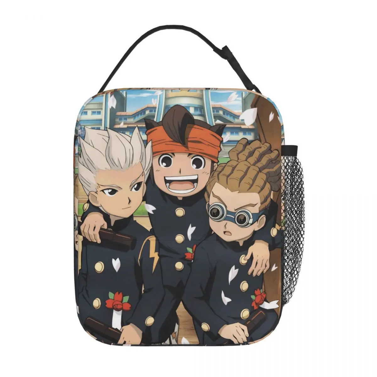 Inazuma Eleven Manga Isolierte Lunchtasche, Kühltasche, wiederverwendbar   Mahlzeitenbehälter, tragbare Tragetasche, Lunchbox, Mädchen, Jungen, College-Picknick