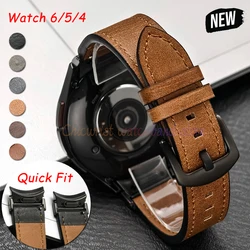 20mm Quick fit Leather Band for Samsung Galaxy Watch 6 5 4 40 44mm watch 5 pro 45mm for 6/4 classic 43 47mm 42 46mm Watch Strap