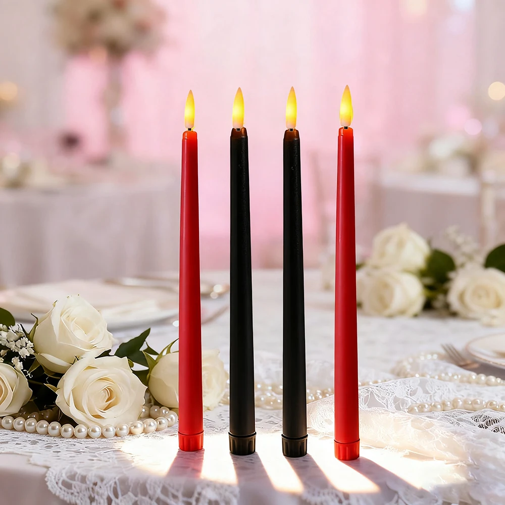 6pcs LED Flameless Taper Candles Light,  Lamp Battery Operated fo Table Party Wedding Decoration (NOT include battery)