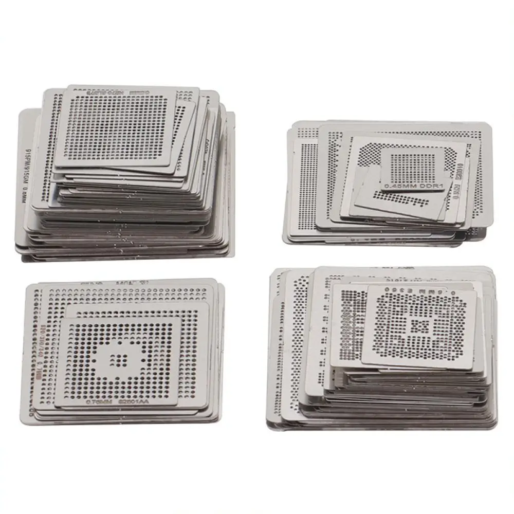 Direct Heating BGA Stencil Set For CPU DDR RAM Repairing Template For For iPhone For Qualcomm FOP Chip Solder Reballing Station