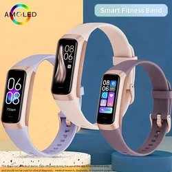 LIGE 1.1 cala Amoled inteligentny zegarek Smartwatch pasek kobiety monitorowanie tętna wodoodporna męska inteligentna bransoletka Sport Fitness Tracker