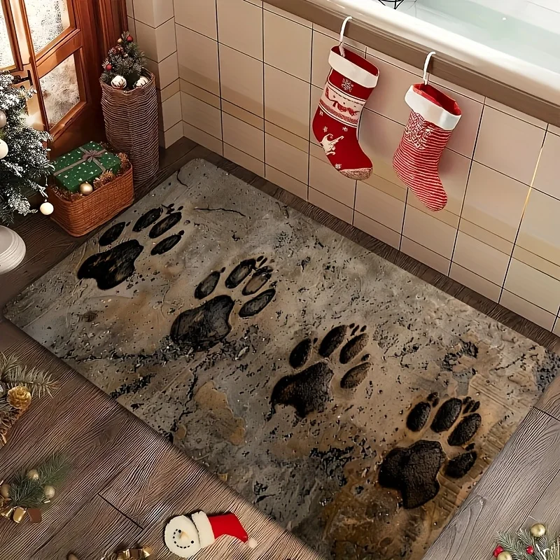 Make Old Dog Paw Print Carpet Pet Footprints Kitchen Sink Long Carpet Door Mat Farmhouse Bedroom Living Room Entrance Doormat