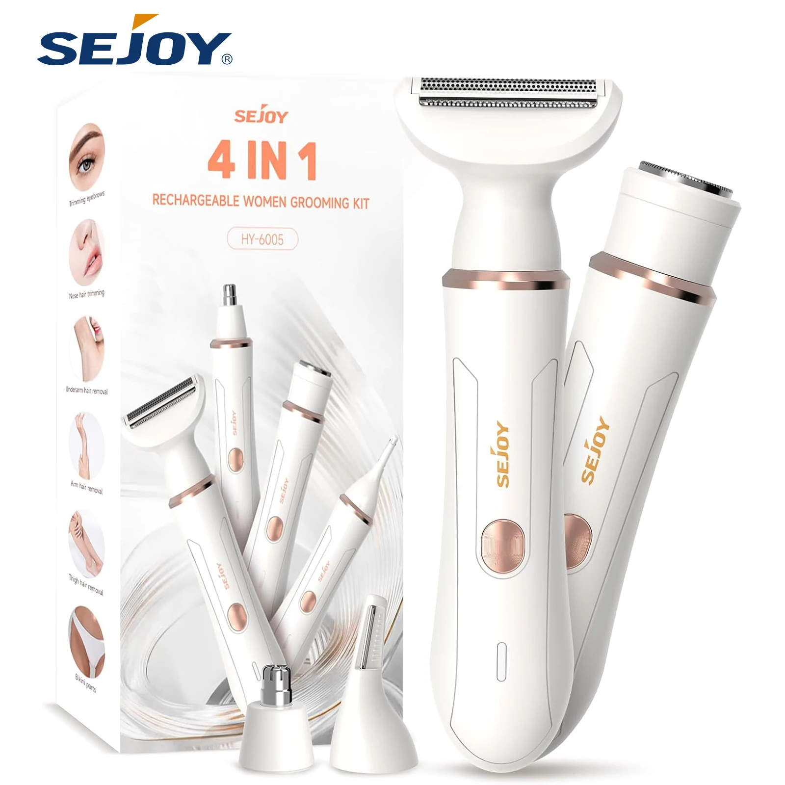 Sejoy Facial Hair Trimmer for Women Perfect for Face Ear Eyebrows Nose Hair Removal Clipper Electric Shaver