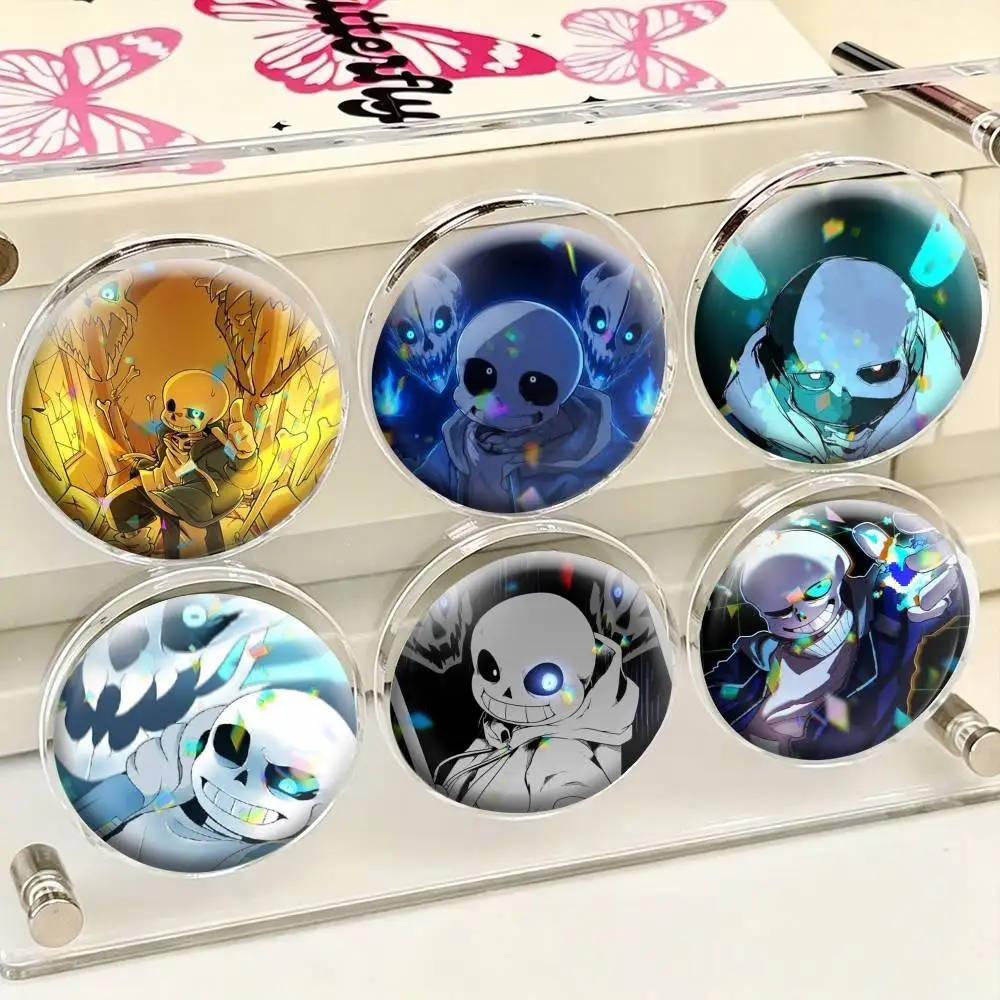 U-Undertale S-Sans  25mm 32mm 44mm 58mm 75mm Brooches Badges Pins for Accessories Gift