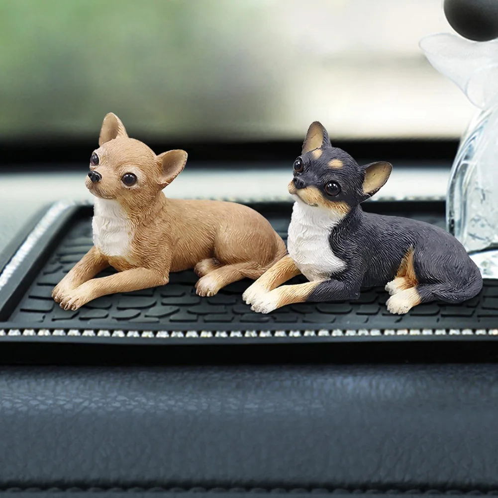 

Hand-finished Real Life Sitting Chihuahua Lifelike Chihuahua Ornament Compact Size Durability In Outdoor Use Frost Resistant