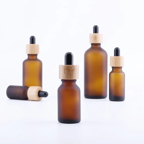 Imagen 2 del producto Botella cuentagotas de aceite esencial de vidrio, 10 piezas, Wtih, piepeta de bambú, frascos de gota, envases de 10ml, 15ml, 20ml, 30ml, 50ml, 100ml