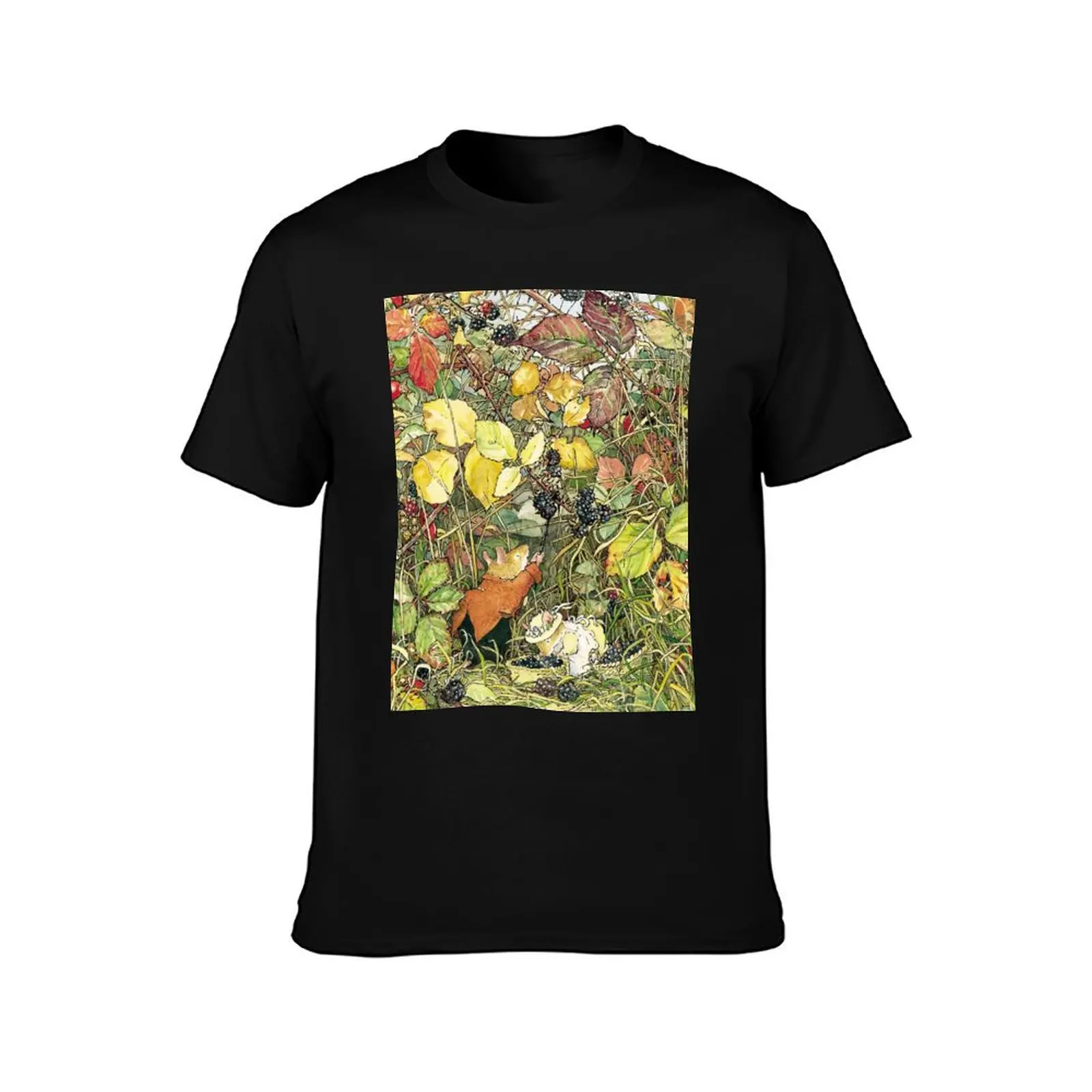 Blackberry picking T-Shirt Casual Daily Graphic Tee T-Shirt