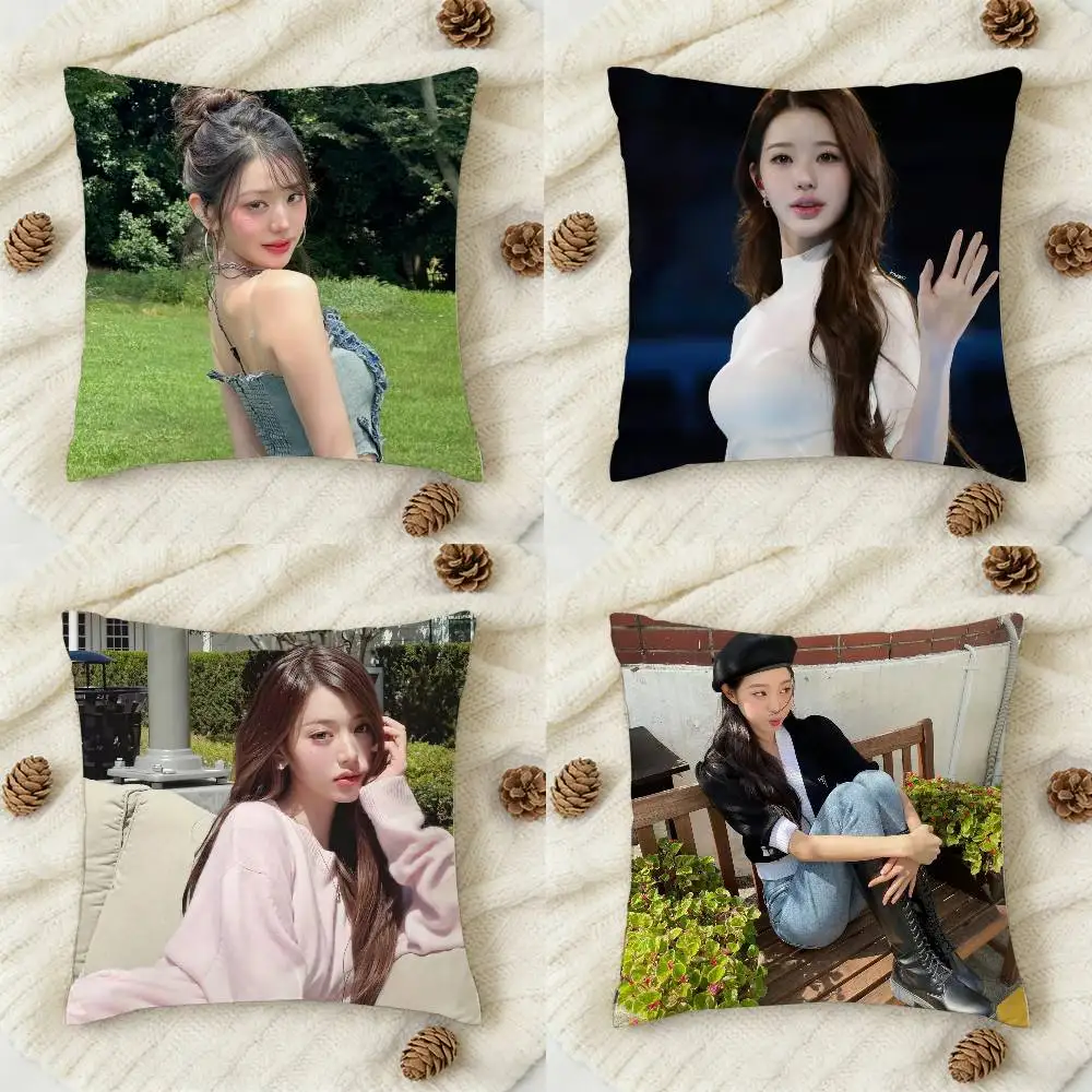 Korean Kpop J-Jo J-Jang Won-young Double-sided Printed Square Decorative Cushion Cover for Sofa Living Room Home Decor