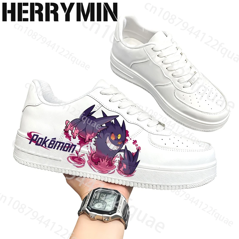 

Водонепроницаемая кожаная обувь для взрослых Pokemon Gengar с принтом, крутой стиль, мужской и женский подарок, подарок на Рождество, день рождения